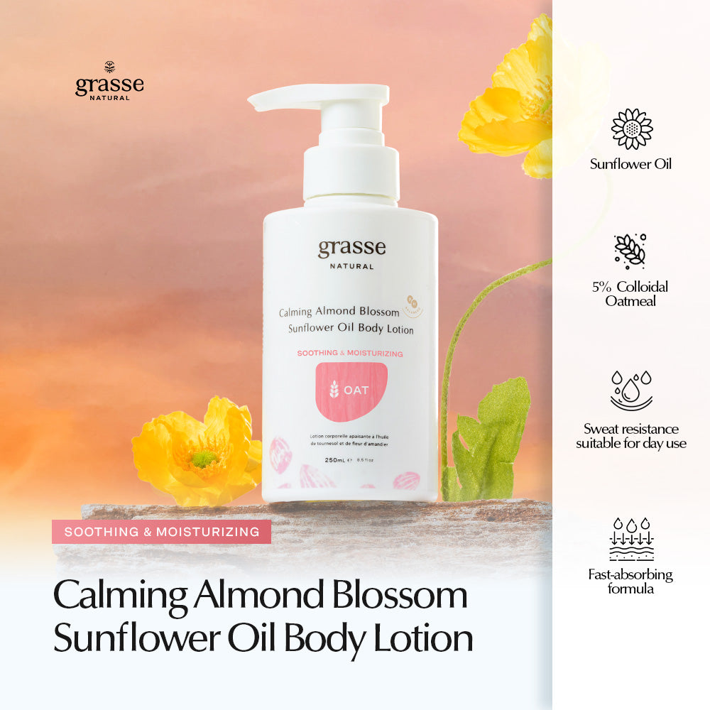 Grasse Natural Calming Almond Blossom Sunflower Oil Body Lotion