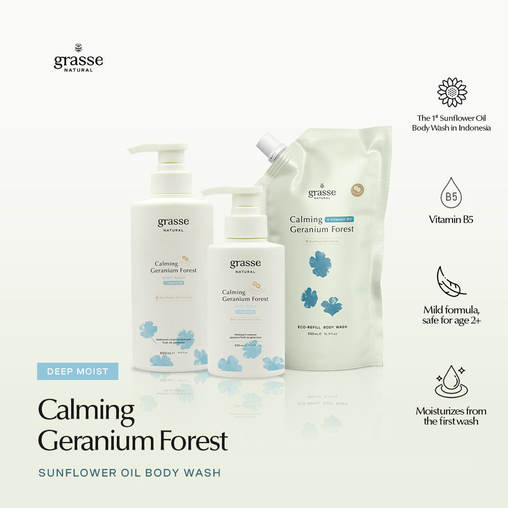 Grasse Natural Calming Geranium Forest - Sunflower Oil Body wash