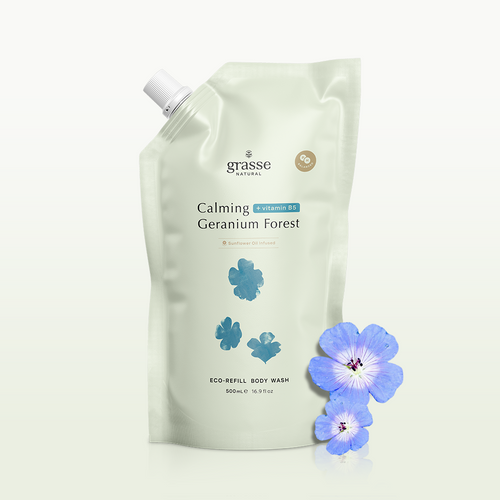 Grasse Natural Calming Geranium Forest - Sunflower Oil Body wash