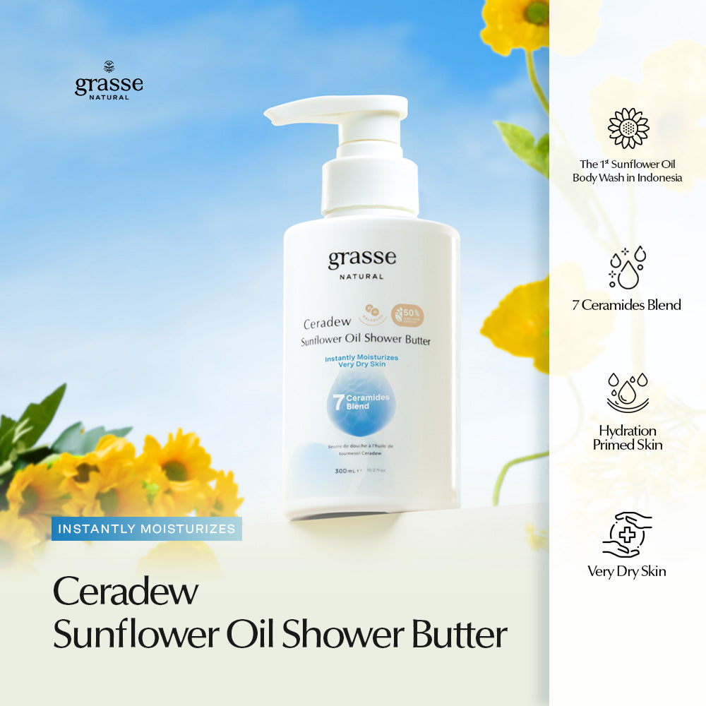 Grasse Natural Ceradew Sunflower Oil Shower Butter