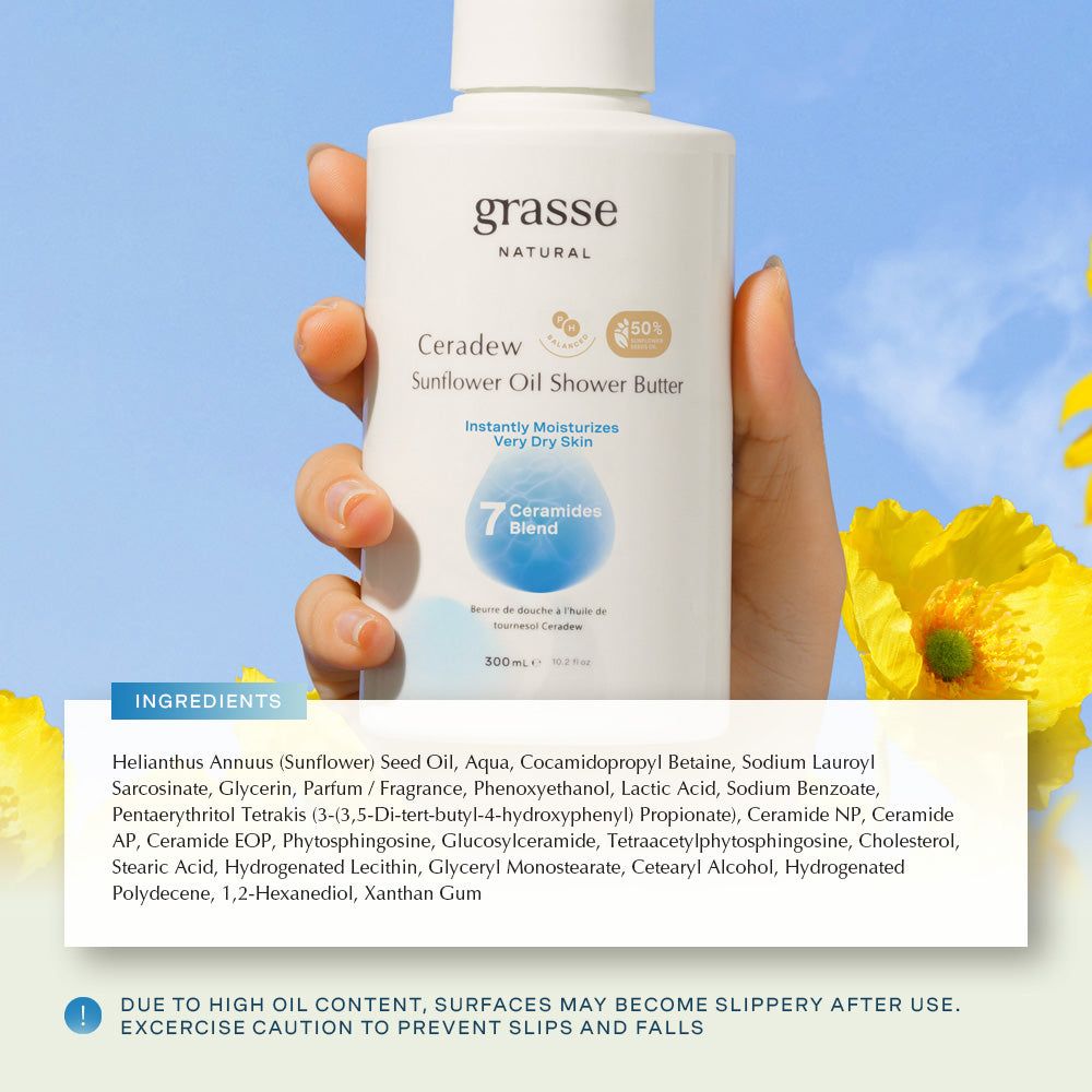 Grasse Natural Ceradew Sunflower Oil Shower Butter