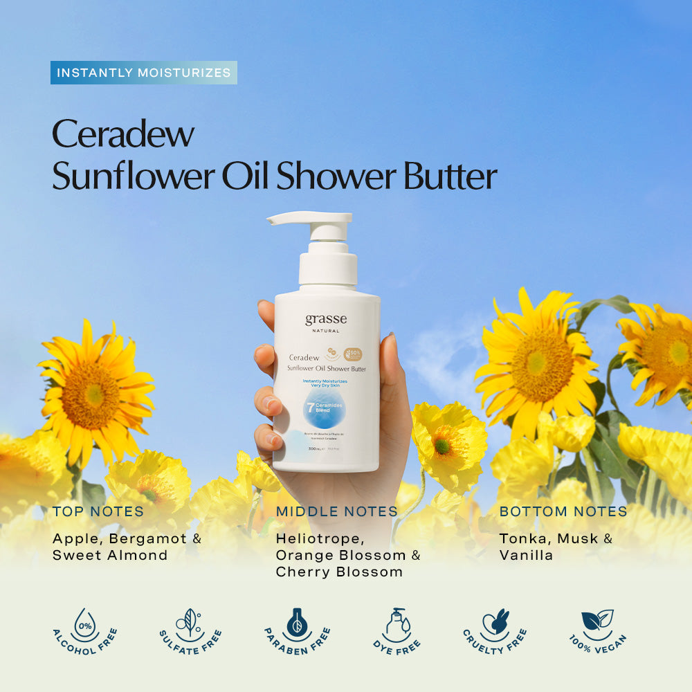 Grasse Natural Ceradew Sunflower Oil Shower Butter