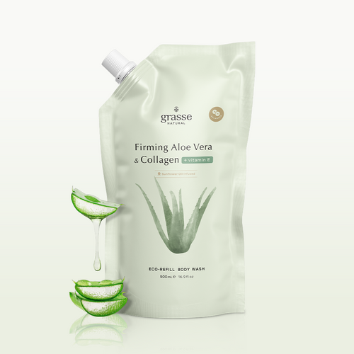 Grasse Natural Firming Aloe Vera and Collagen - Sunflower Oil Body Wash