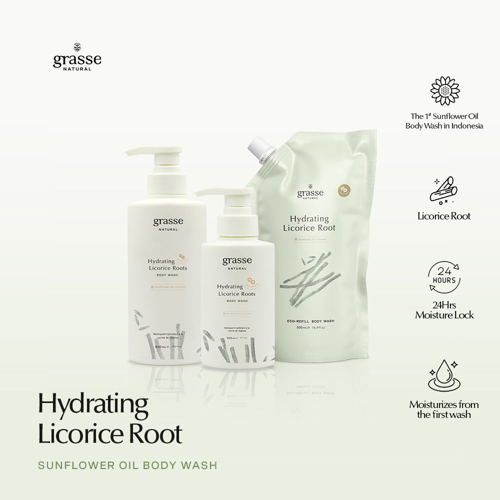 Grasse Natural Hydrating Licorice Root - Sunflower Oil Body Wash