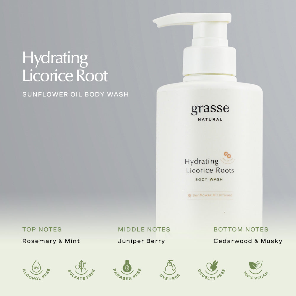 Grasse Natural Hydrating Licorice Root - Sunflower Oil Body Wash