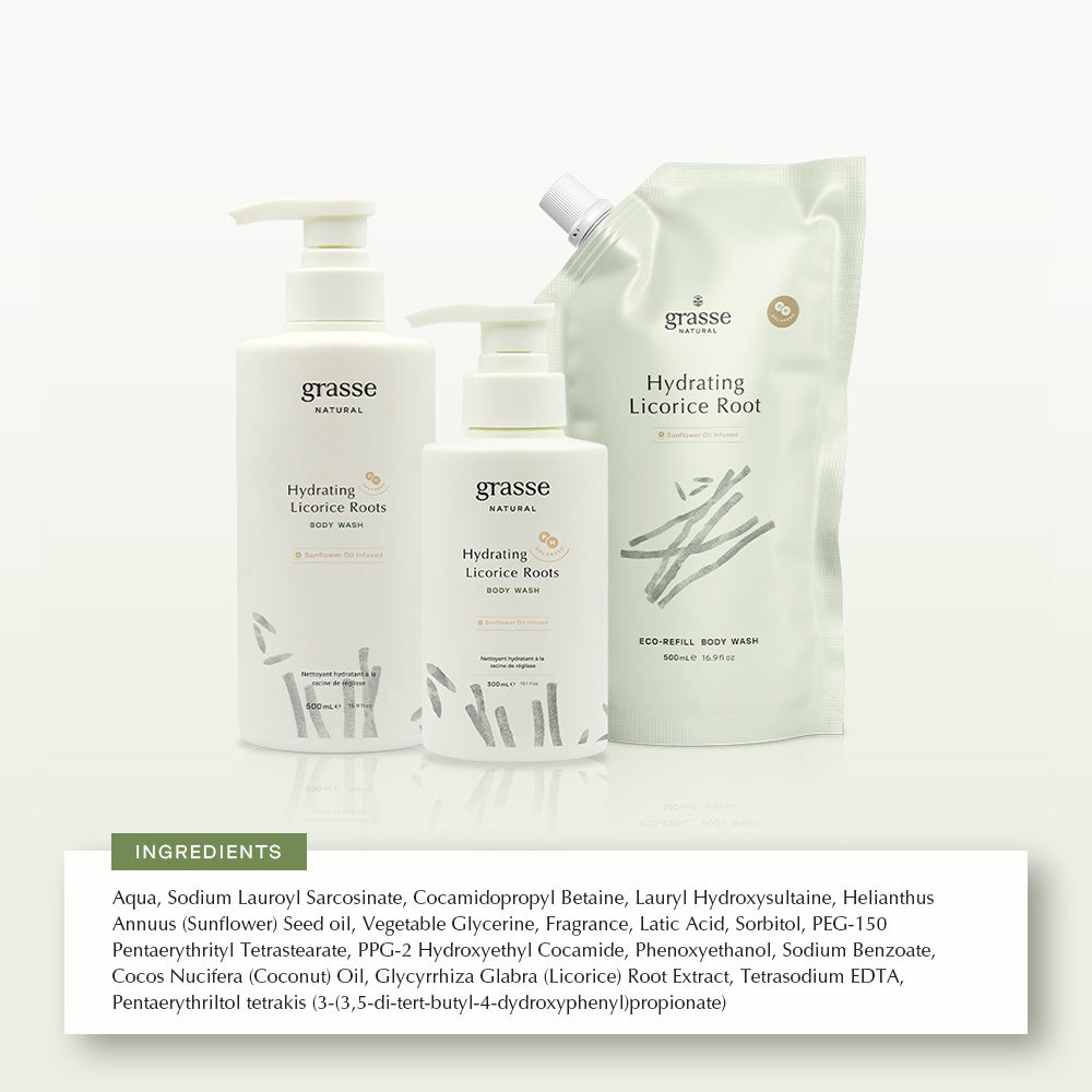 Grasse Natural Hydrating Licorice Root - Sunflower Oil Body Wash