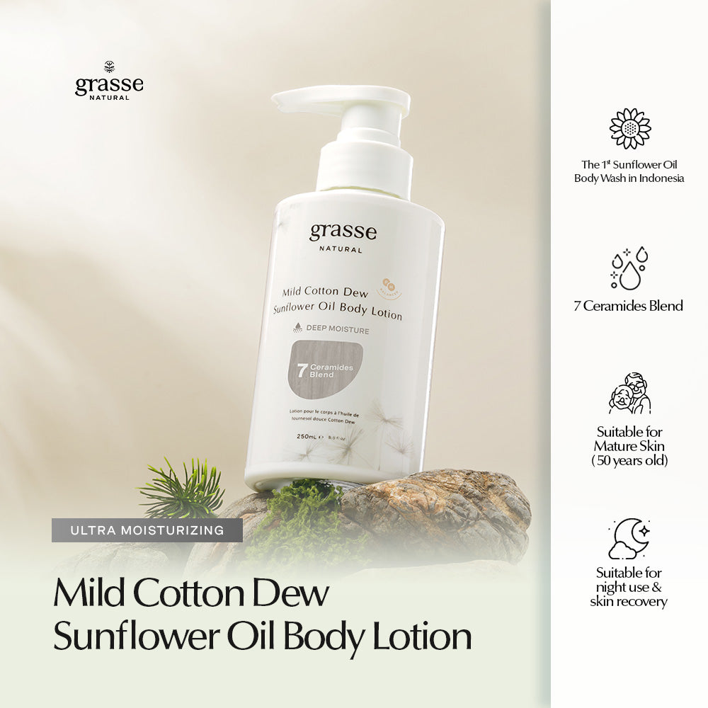 Grasse Natural Mild Cotton Dew Sunflower Oil Body Lotion