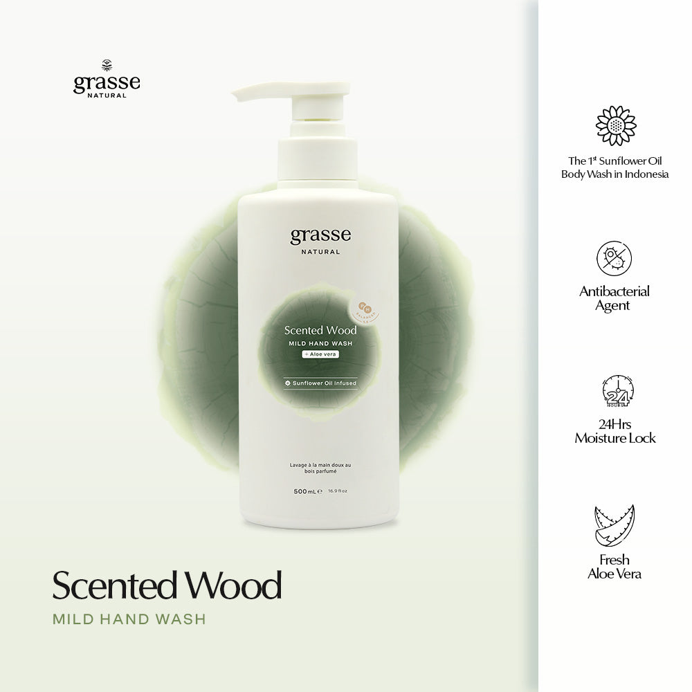 Grasse Natural Scented Wood Mild Hand wash - Sunflower Oil Infused