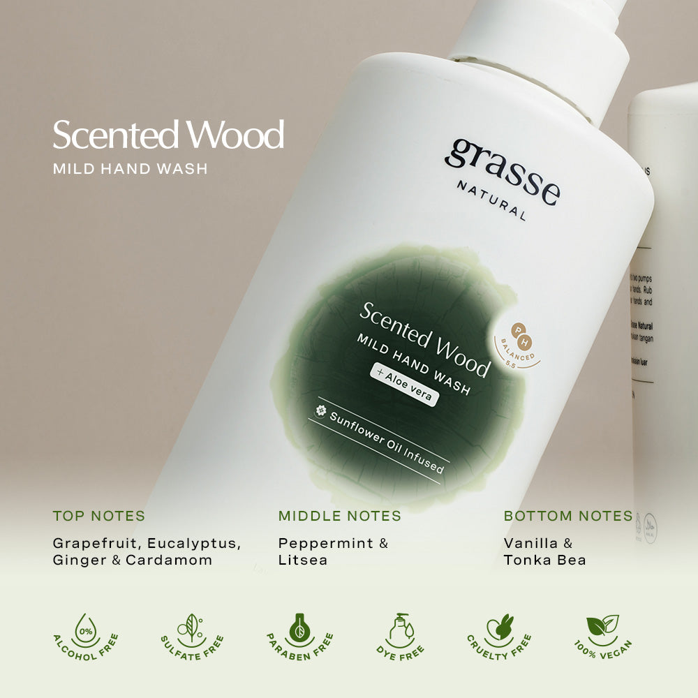 Grasse Natural Scented Wood Mild Hand wash - Sunflower Oil Infused